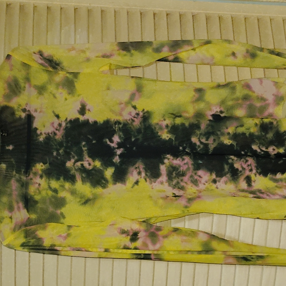 AFRM Yellow and Black Cut Out Long Sleeve Bodysuit